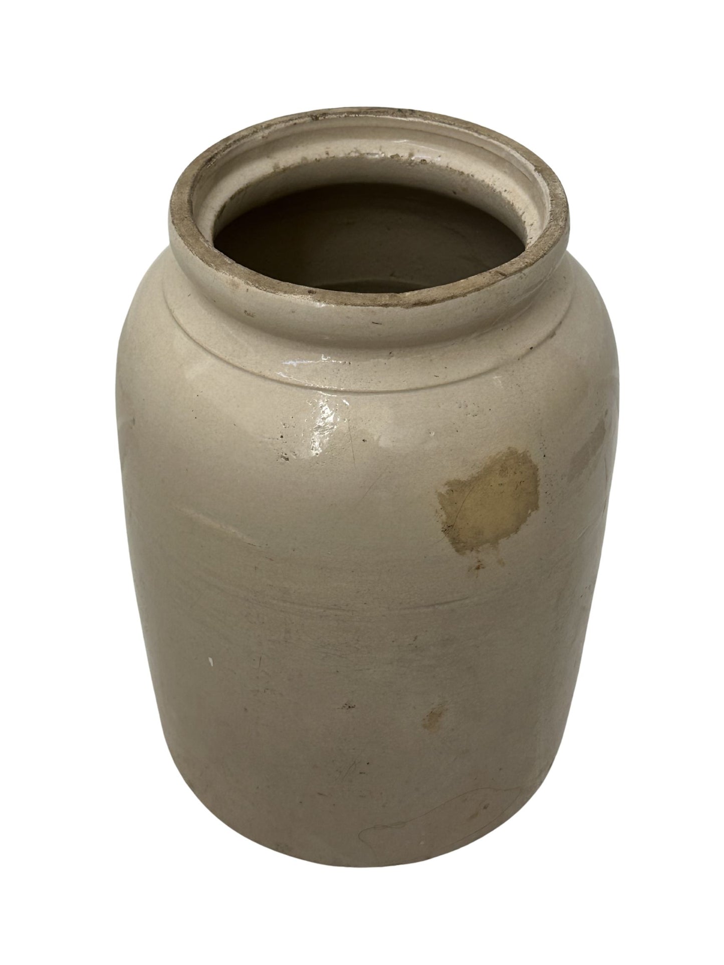 Vintage Large Cream Stoneware Crock - Pick Up Only