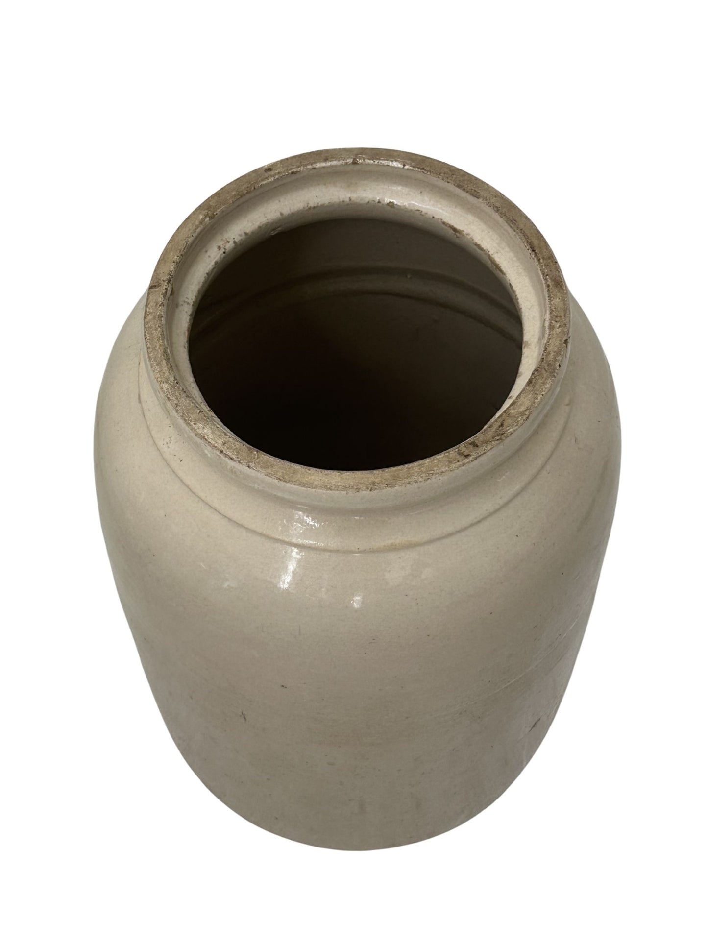 Vintage Large Cream Stoneware Crock - Pick Up Only