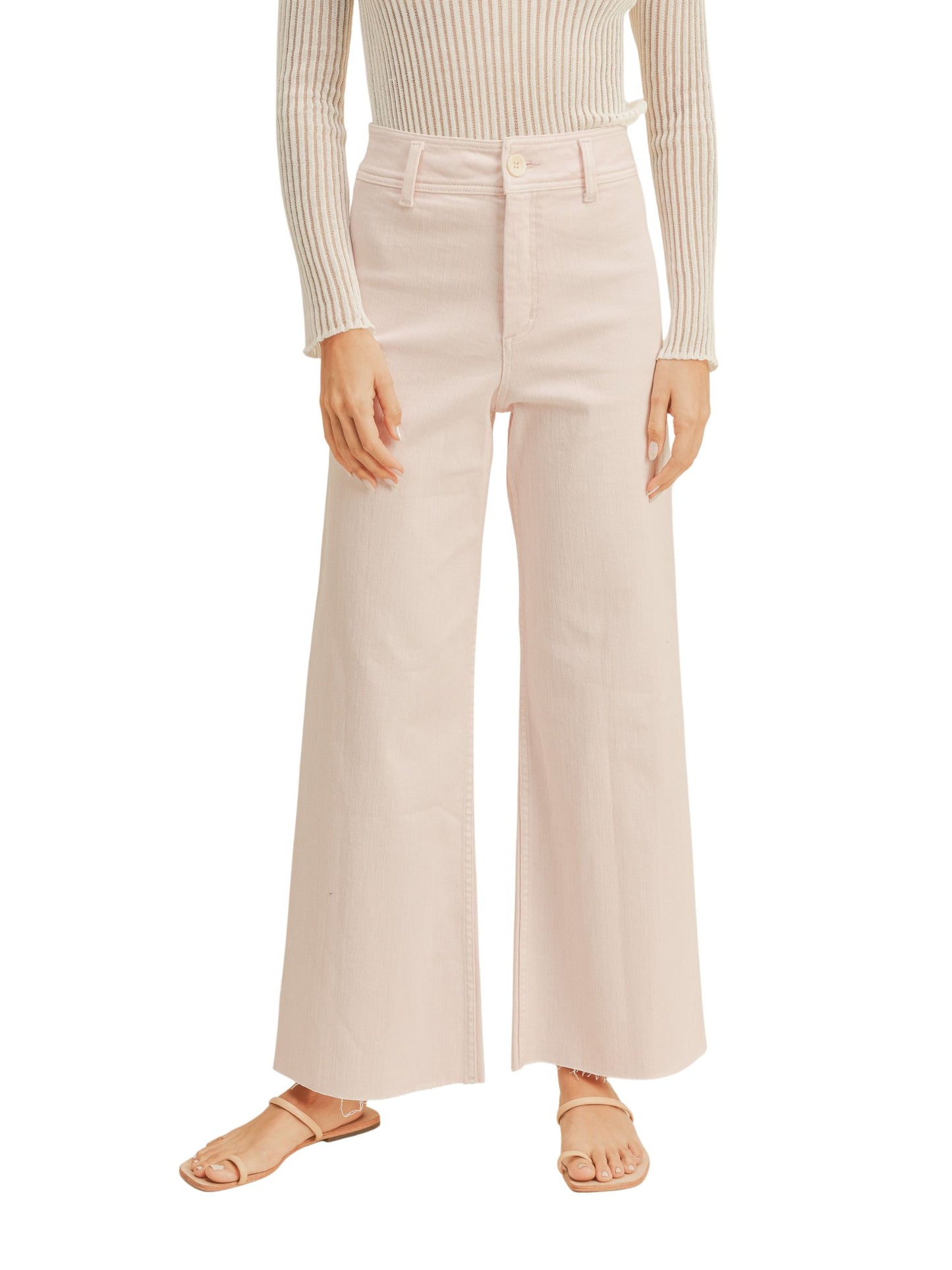 Franny Straight Wide Leg Pants - Strawberry Shake