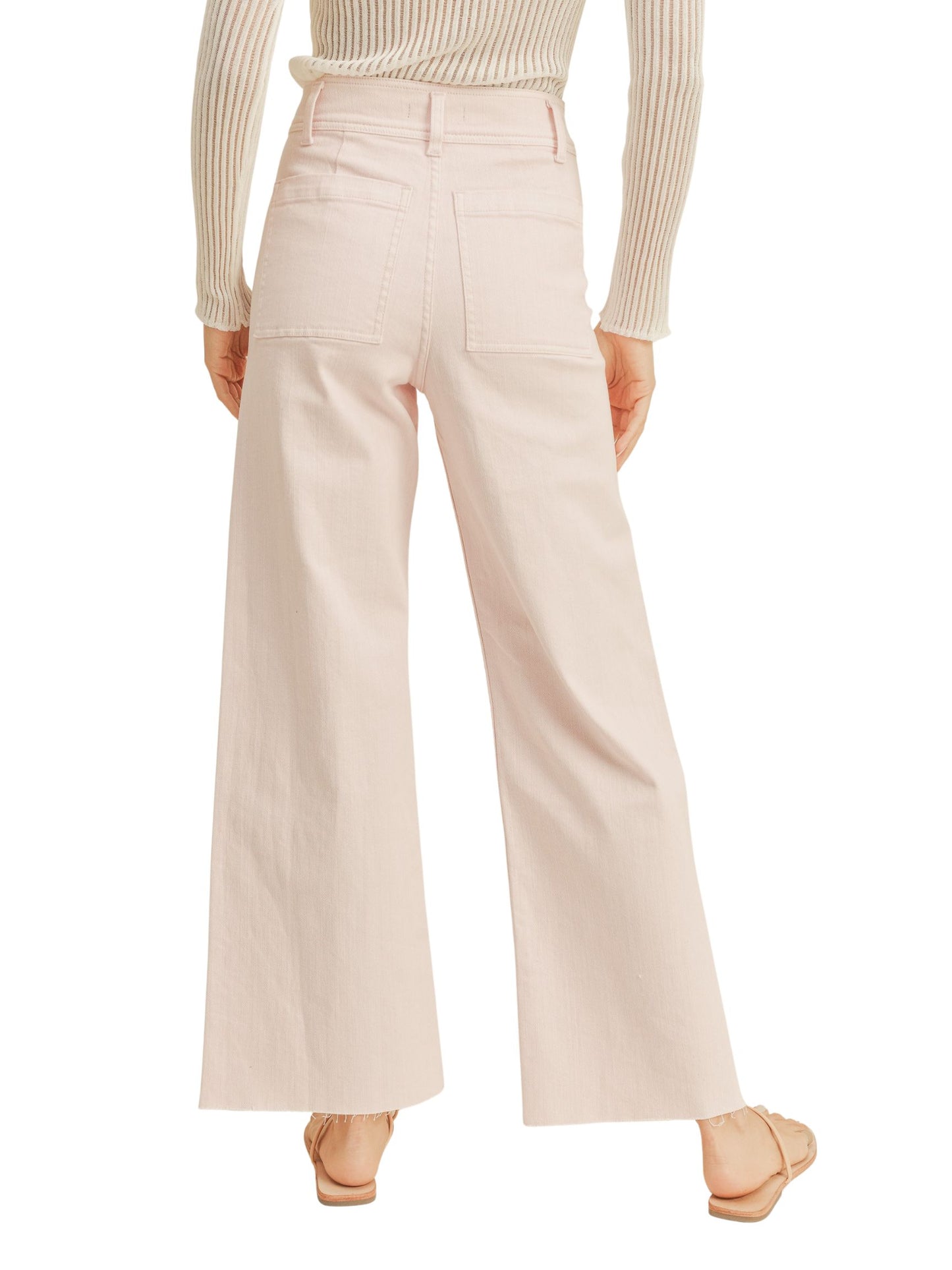 Franny Straight Wide Leg Pants - Strawberry Shake