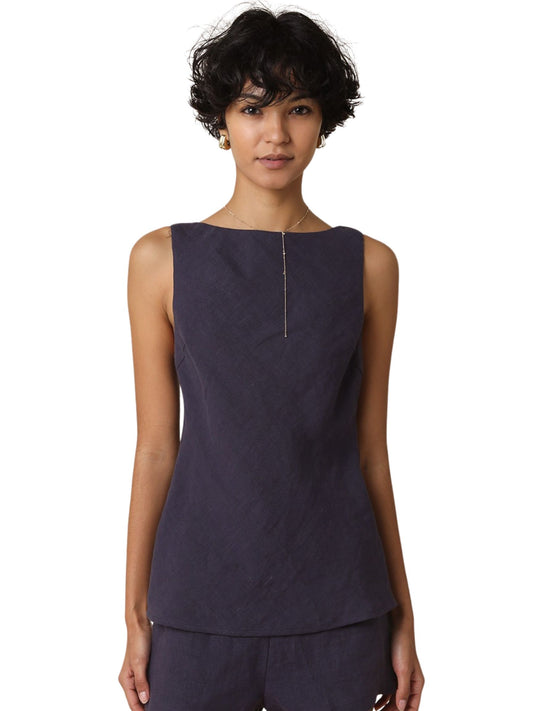 Alya Linen Sleeveless Top