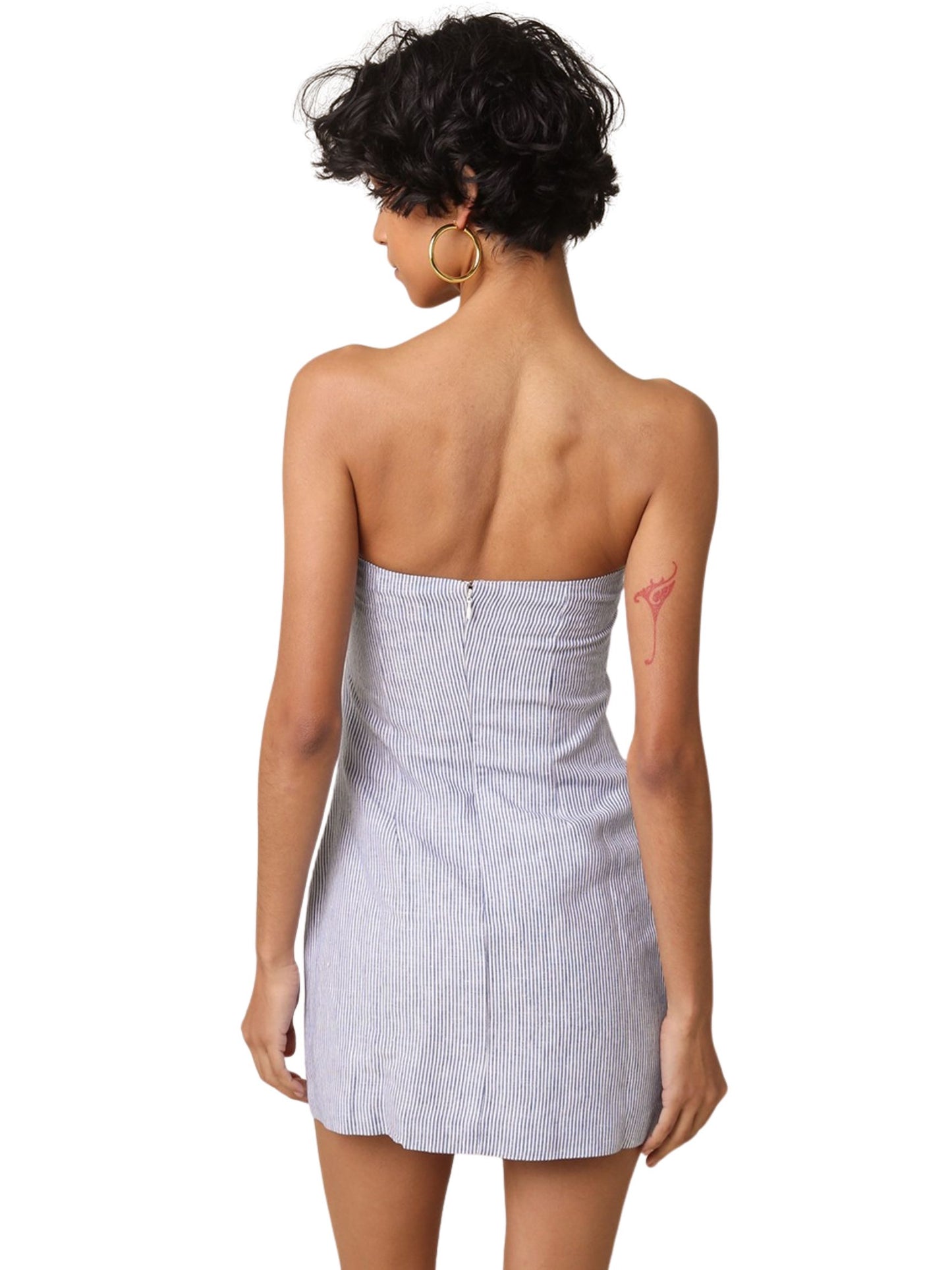 Marry Strapless Linen Mini Dress