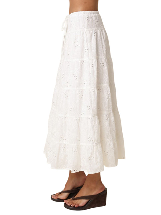 Claudia Textured Tiered Maxi Skirt
