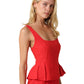 Alyay Linen Smocked Back Peplum Top