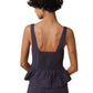 Alyay Linen Smocked Back Peplum Top