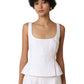 Alyay Linen Smocked Back Peplum Top