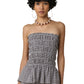 Brenda Gingham Smocked Strapless Top