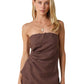 Rita Draped Strapless Linen Top