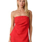 Rita Draped Strapless Linen Top