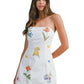 Floral Embroidered Mini Tube Dress