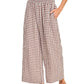 Gingham Linen Wide Leg Pants