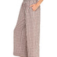 Gingham Linen Wide Leg Pants