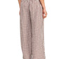 Gingham Linen Wide Leg Pants