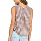 Gingham Linen Scoop Neck Tank