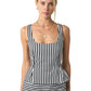 Anna Striped Smocked Back Peplum Top