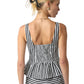 Anna Striped Smocked Back Peplum Top