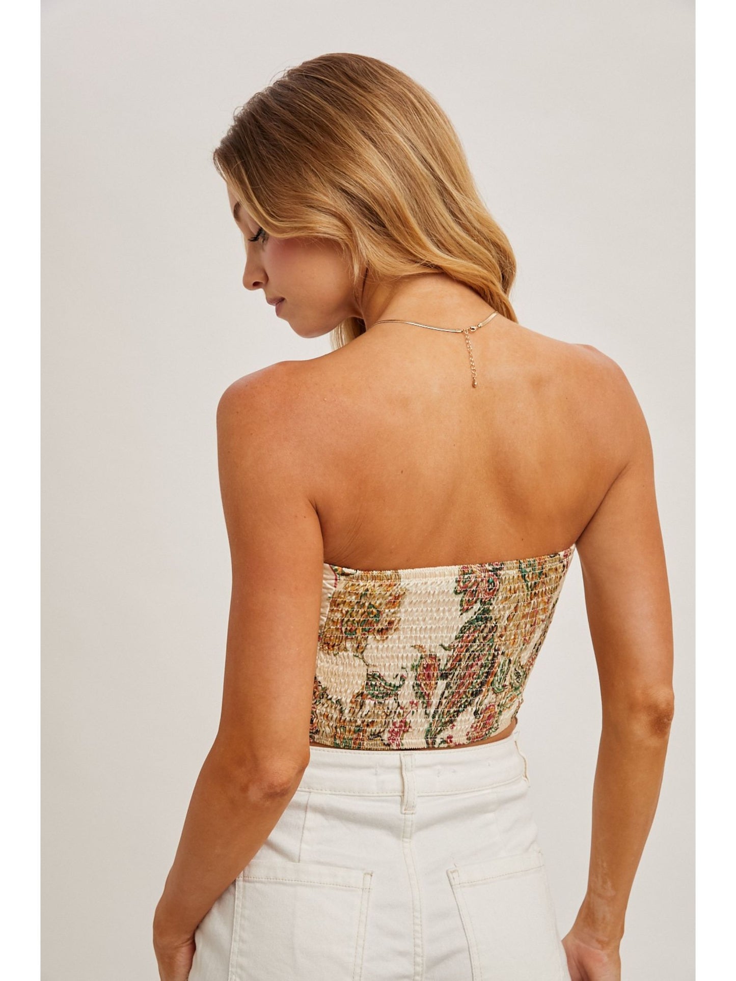 Paisley Satin Bandana Tube Top