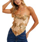 Paisley Satin Bandana Tube Top
