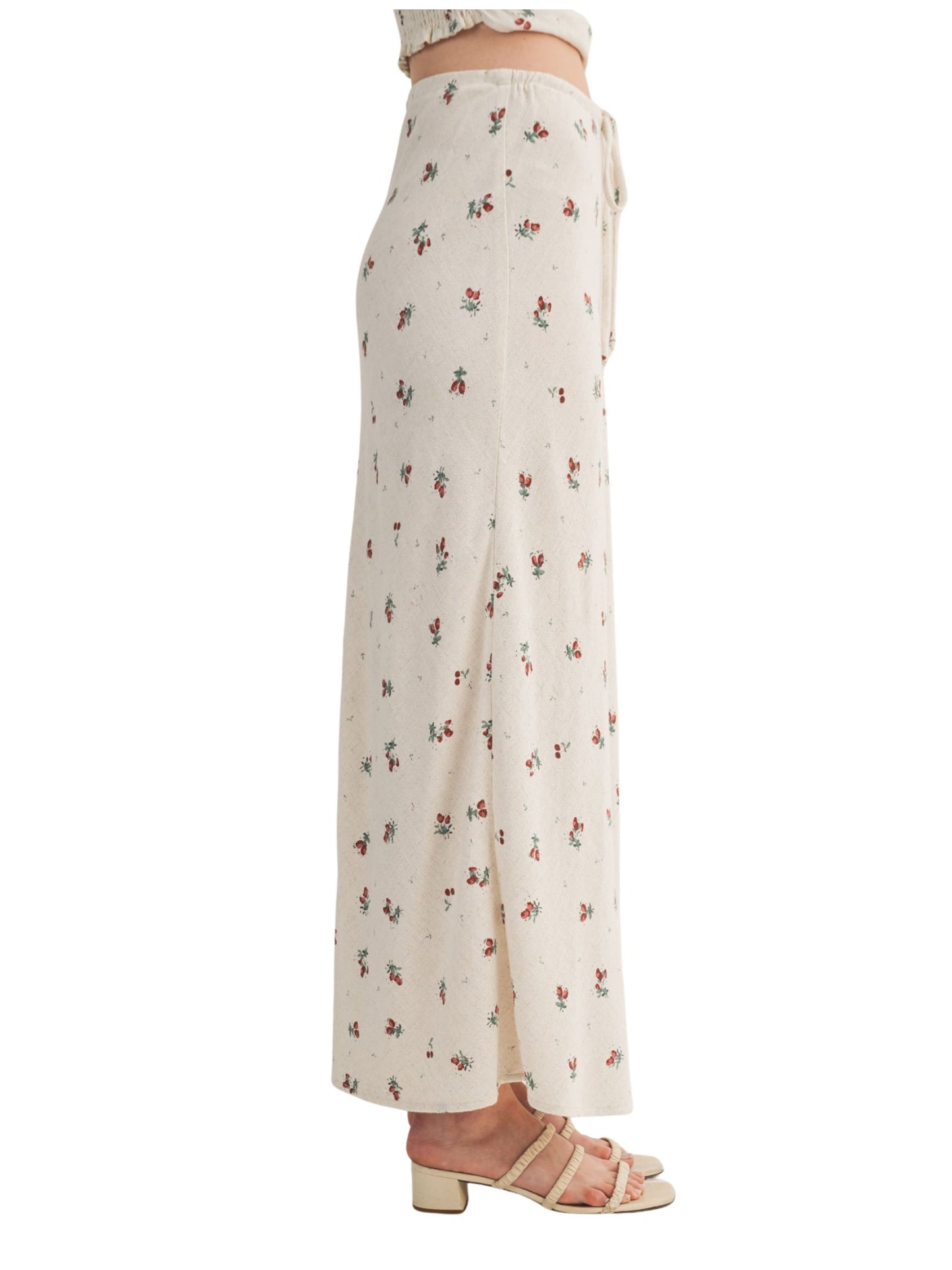 Berry Print Bias Skirt