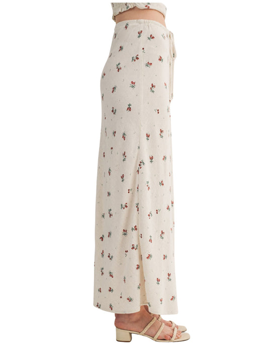 Berry Print Bias Skirt