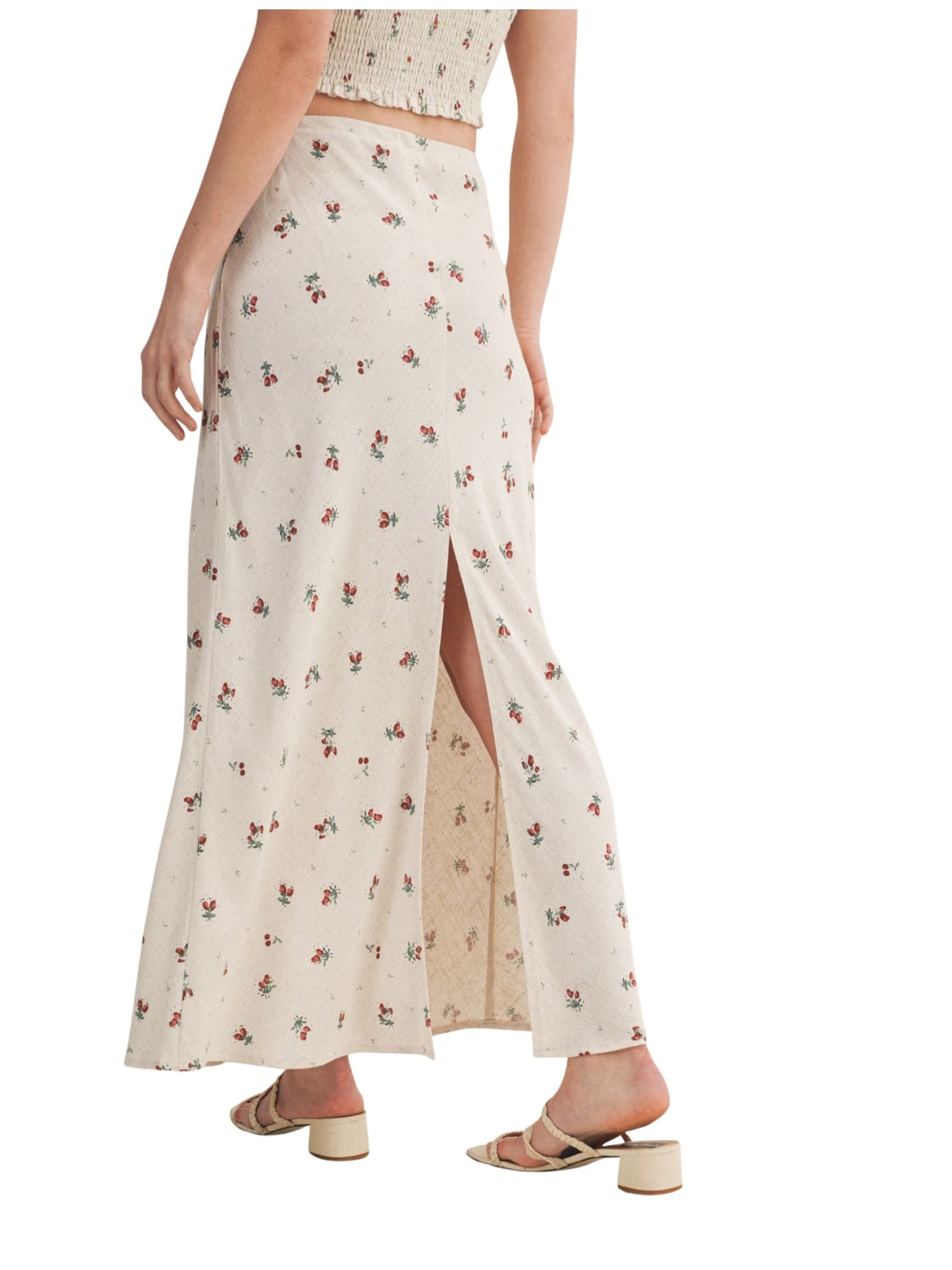 Berry Print Bias Skirt