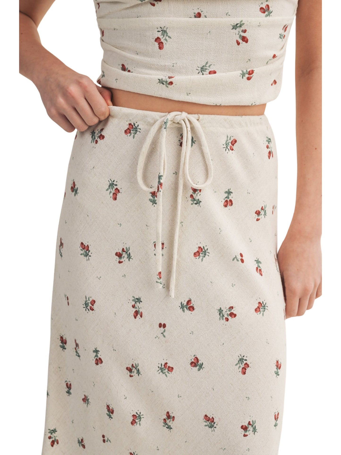 Berry Print Bias Skirt