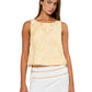 Floral Jacquard Sleeveless Top - Yellow