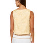 Floral Jacquard Sleeveless Top - Yellow