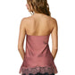 Dull Satin Lace Hem Tube Top