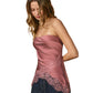 Dull Satin Lace Hem Tube Top
