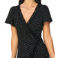 Polka Pop Lace Trim Wrap Mini Dress