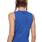 Lettuce Hem Button-up Sweater Tank