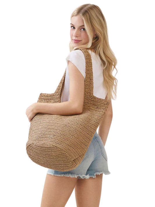 The Ruby Round Bottom Straw Tote