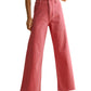 Franny Straight Wide Leg Pants - Rose