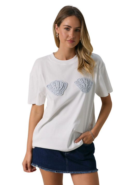 Crochet Patched T-Shirt