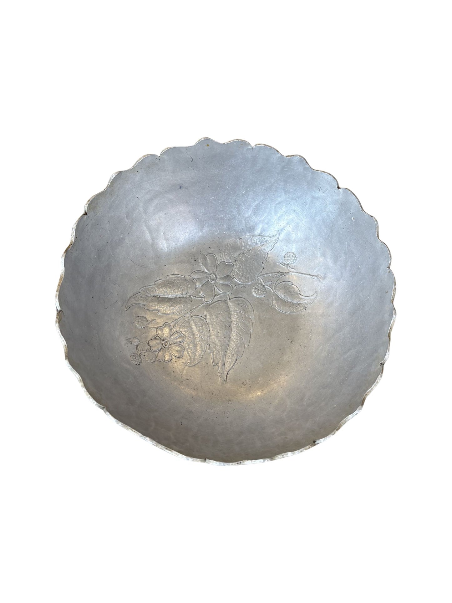 Vintage Hand Forged Everbest Metal Floral Bowl