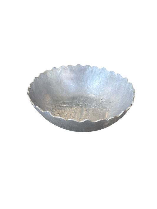 Vintage Hand Forged Everbest Metal Floral Bowl