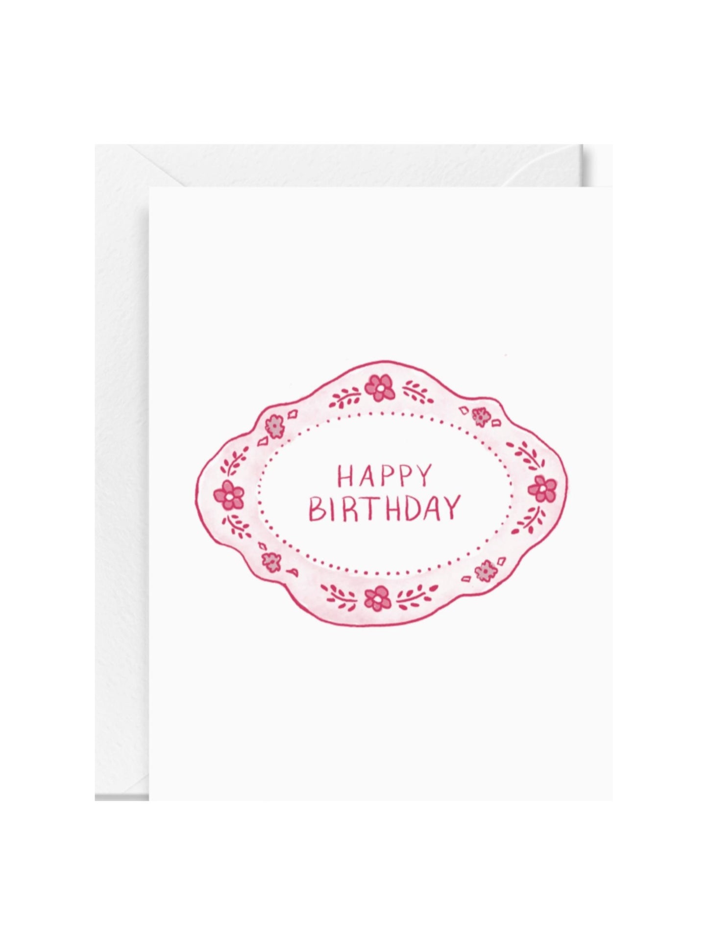 Pink Floral Frame Birthday Card