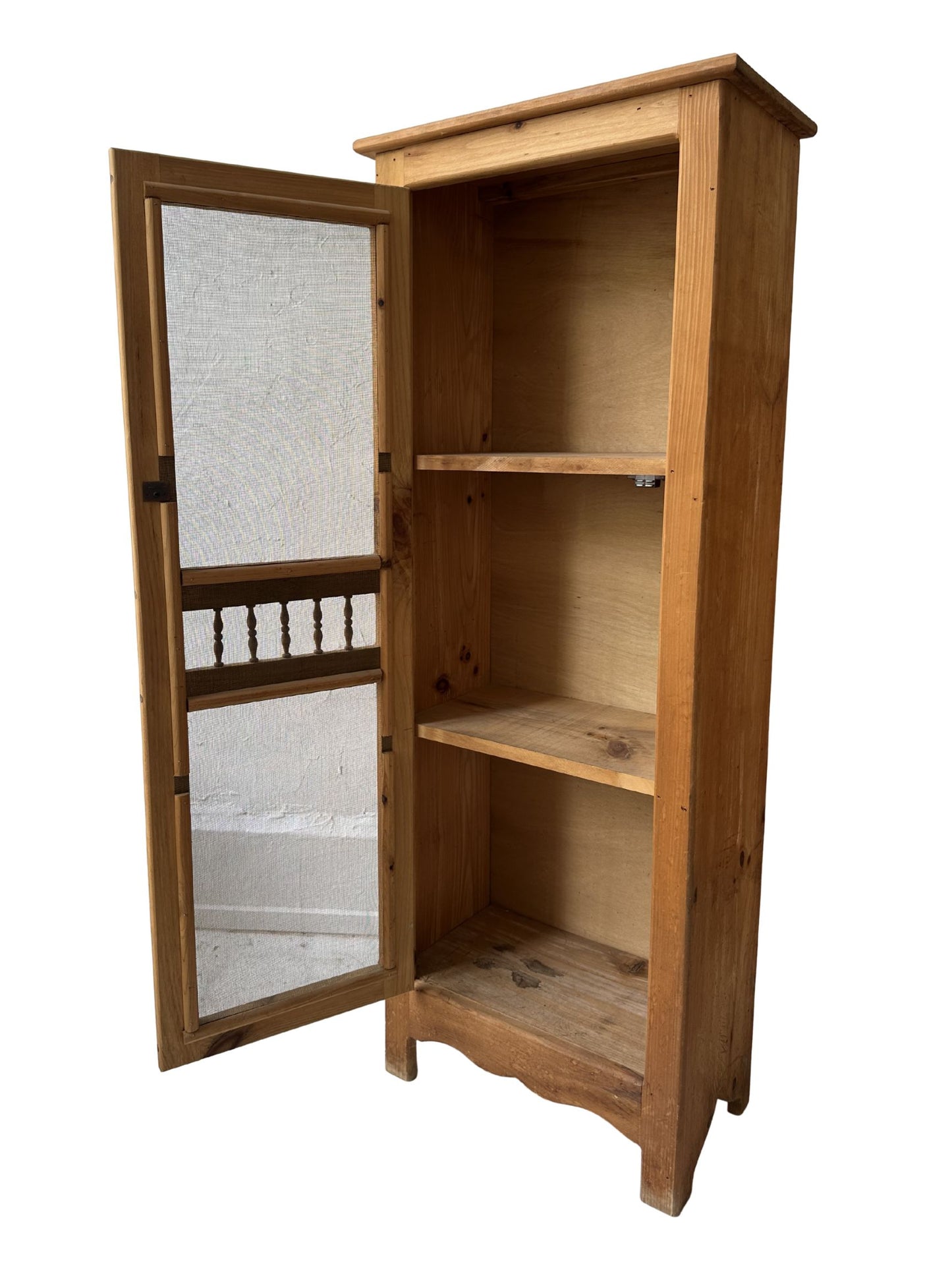Vintage Wood Slim Curio Cabinet - Pick Up Only