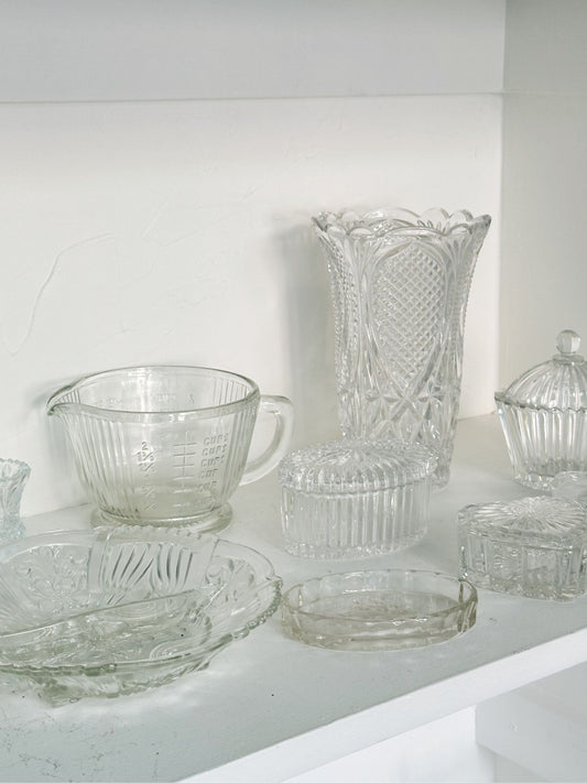 Vintage Crystal Glass Vase - Pick Up Only