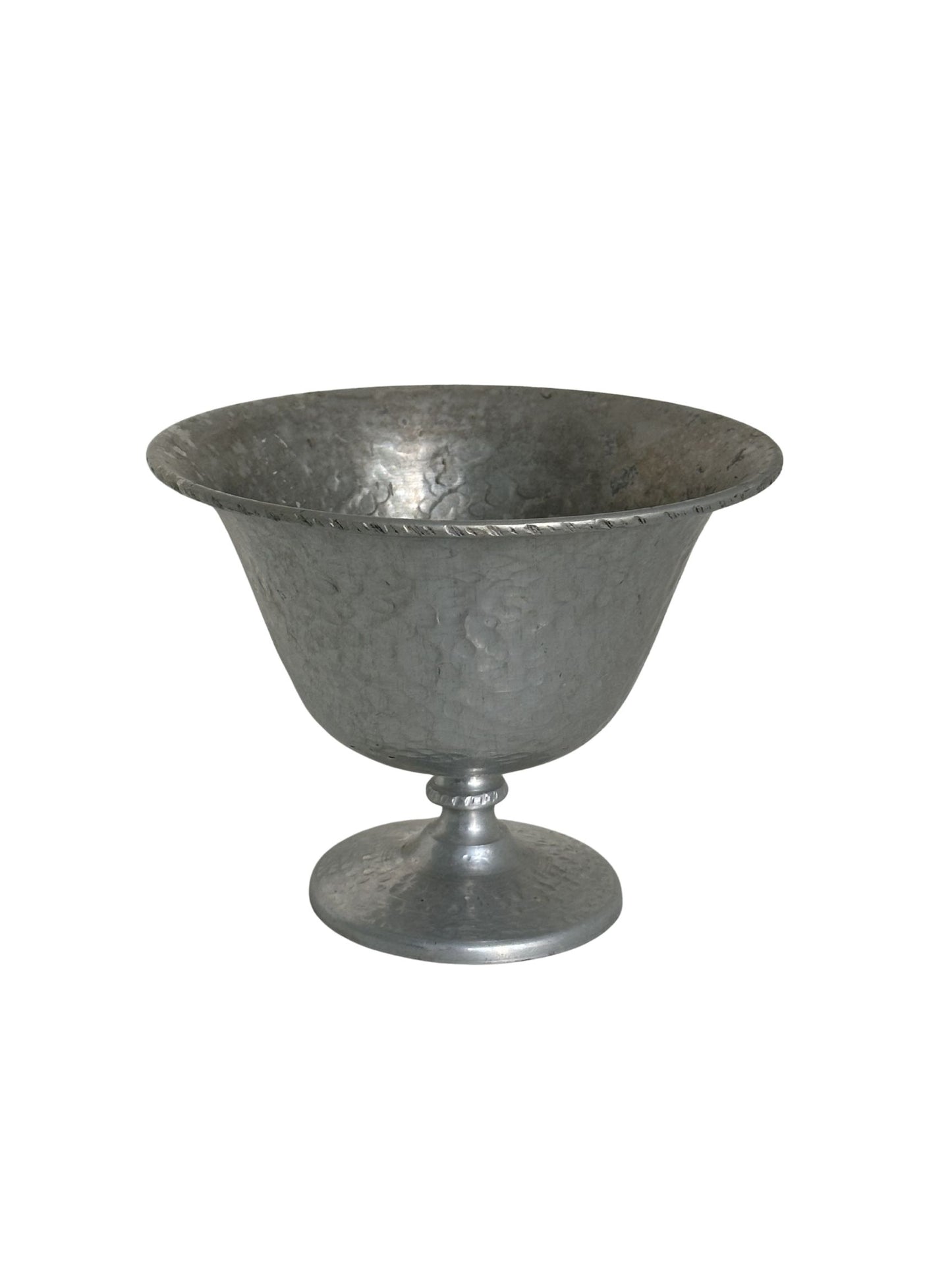 Vintage Hammered Metal Footed Bowl