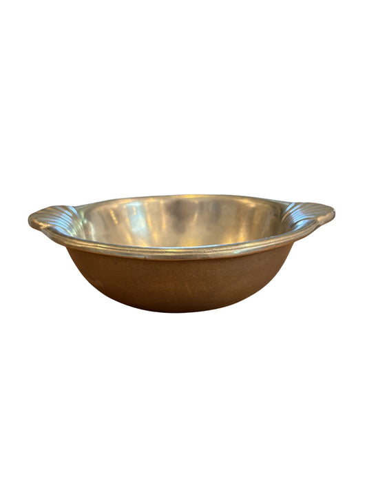 Vintage Wilton Armetale Serving Bowl w/ Scalloped Handles