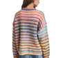 Rainbow Button-Up Knit Cardigan