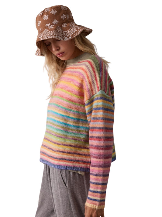 Rainbow Pullover Knit Sweater