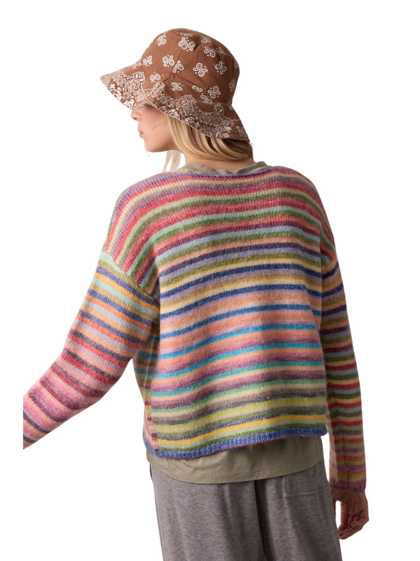 Rainbow Pullover Knit Sweater