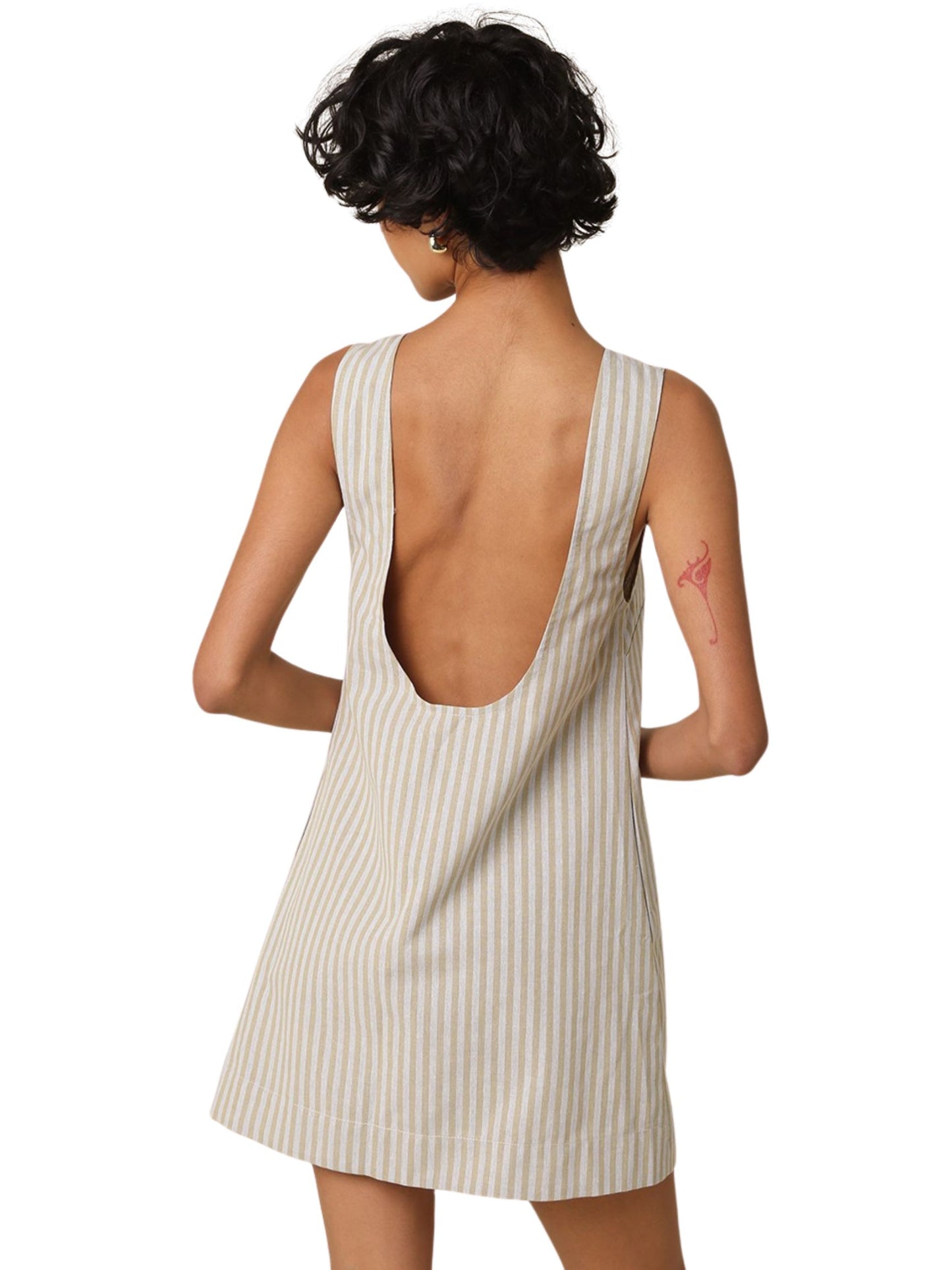 Charis Stripe Open-back Mini Dress