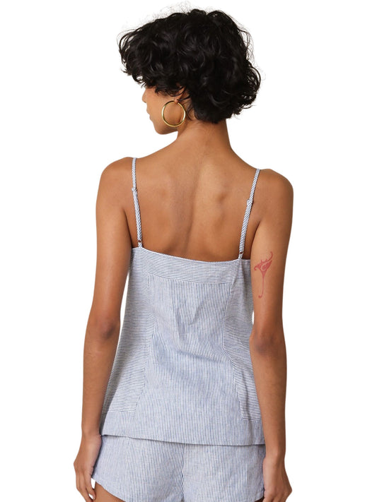 Vera Linen Button Front Top