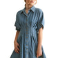 The Della Chambray Denim Button Up Dress