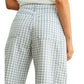 Mini Checker Pattern Barrel Pants