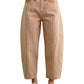 Mini Checker Pattern Barrel Pants